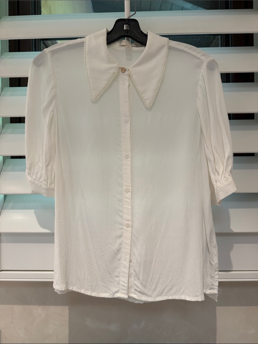 Ted Baker blouse with pearl-trimmed collar